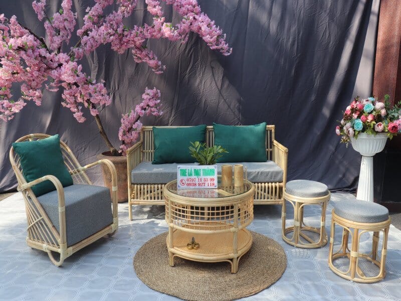 Bàn Ghế Mây Phòng Khách - BGMPK017
